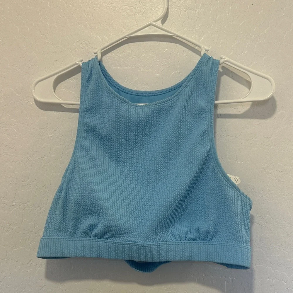 Nike Light Blue women’s‎ size large Cropped Tank sleeveless swimwear top bra